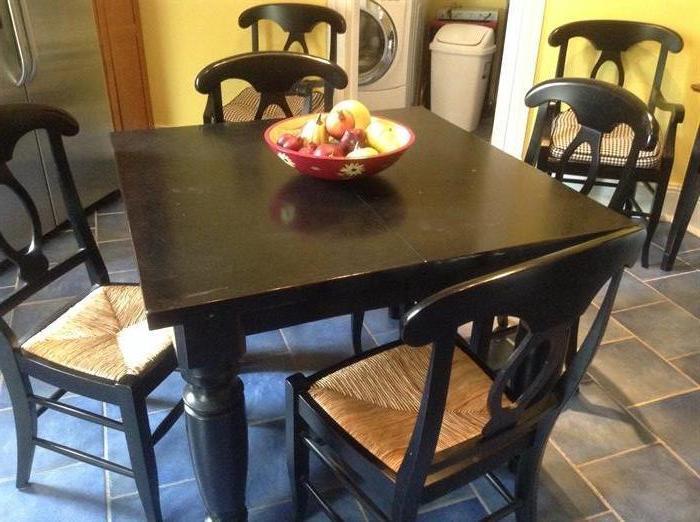 40x40 kitchen table with 2 leaves and 6 chairs. Pottery Barn