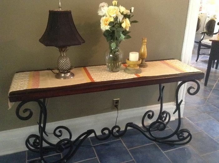 Heavy wrought iron entry, console, sofa table