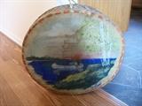 Native American Made Skin Drum with painted image c: 1930s
