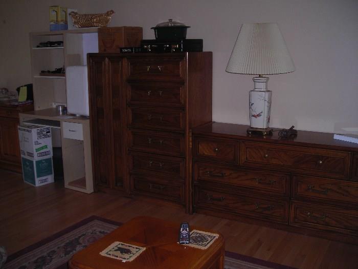 dresser and chest, desk, lamps and more.  