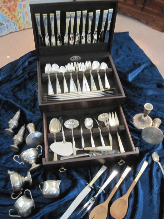 STERLING SILVER FLATWARE AND SERVING PIECES
