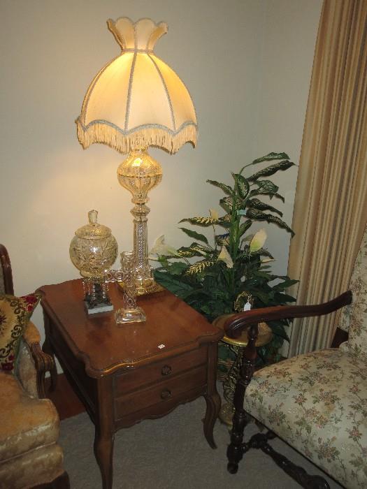 Crystal lamp and decorative pieces
