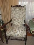 Gorgeous antique mahogany upholstered chair