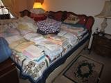 King size bed and linens