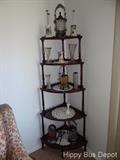 5 Tier Mahogany Corner Display Stand