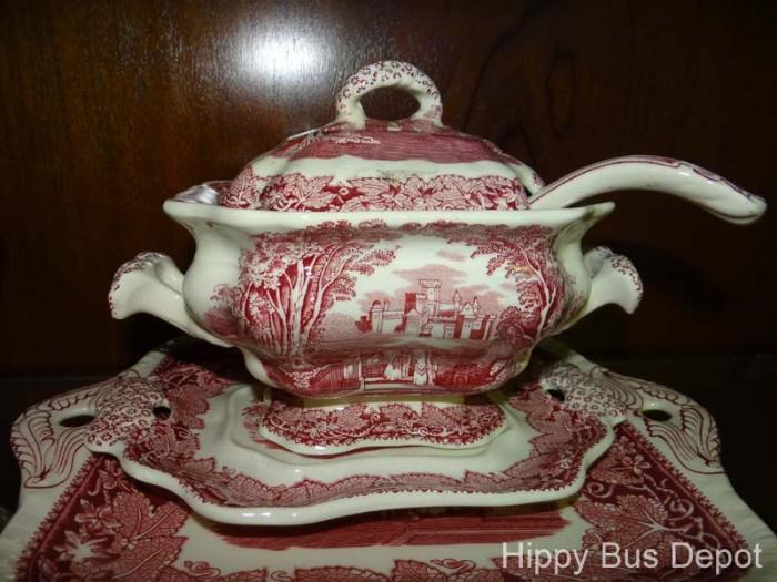 Set of Mason's Vista England Pink Vintage china