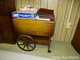 Drop leaf walnut tea cart
