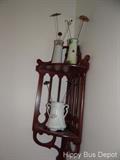 Victorian Mahogany Corner Wall Shelf with two shelves
