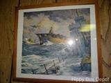 1944 anton otto fischer framed ship print
