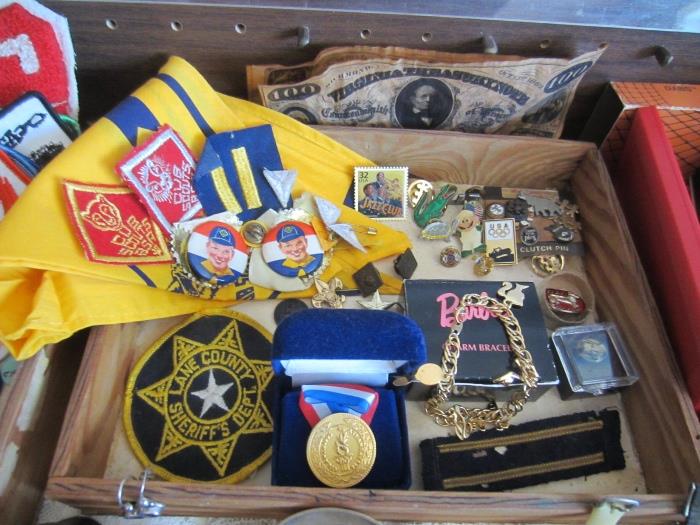 sheriff's department, medals, jewelry, boy scouts