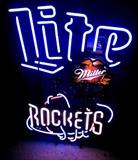 Miller Lite beer Houston Rockets Neon sign