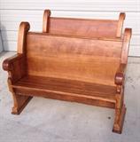 several oak church pews