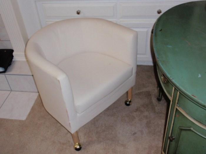 White Linen Club Chair