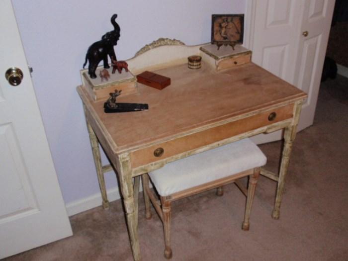 Antique Desk and stool