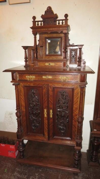 German carved cabinet