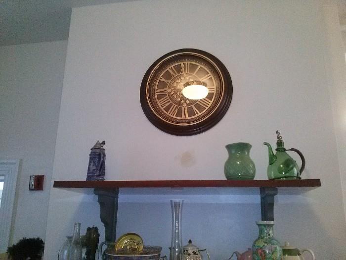 Clock, Collectible Glass and Pottery
