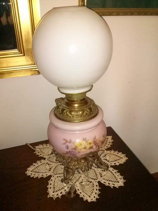 Hurrican Lamp, Brass Fittings