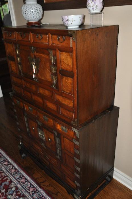 Two of the four authentic antique Korean chests  available!