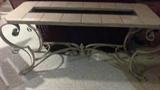 Tile, Glass and Wrought Iron Hall/Sofa Table