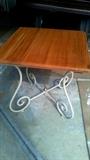 Custom Made End Table  -Wrought Iron Base