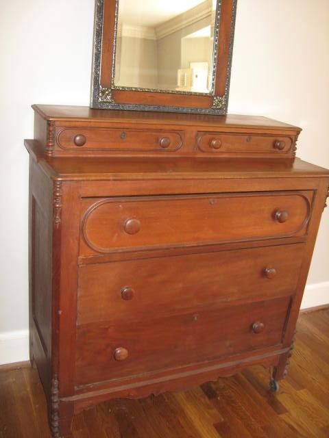 Antique chest with glove drawers