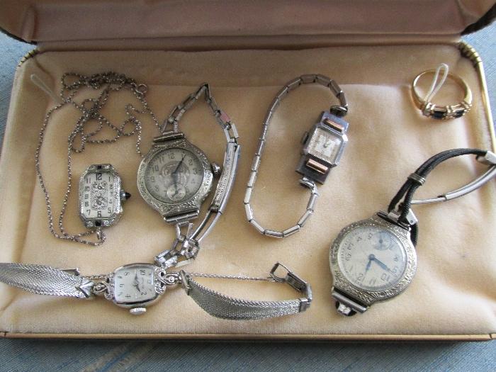 Vintage 14K white gold watches