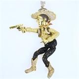 HUGE! Estate Toy Story's Woody 10K yellow gold & crystal pendant: 5 1/2", 98.1 gms gross weight. 1 crystal is missing.