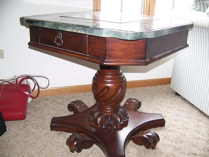 Beautiful game table with marble chest top