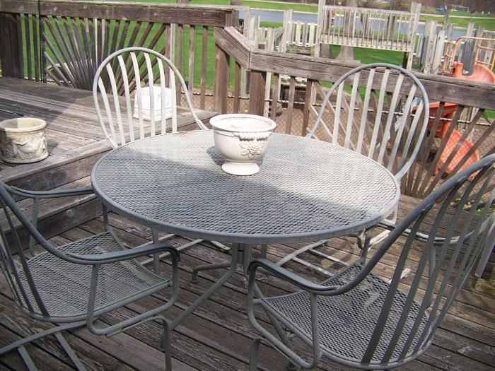 Patio set and pottery