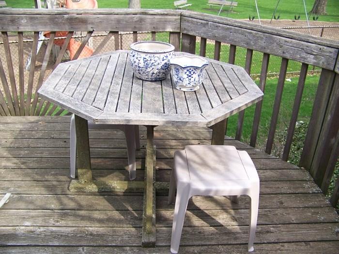 Wood patio table