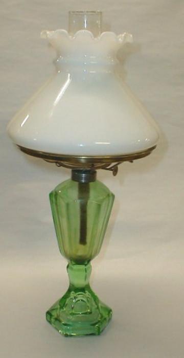 Vaseline glass lantern 