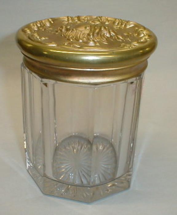 Antique glass tobacco jar 