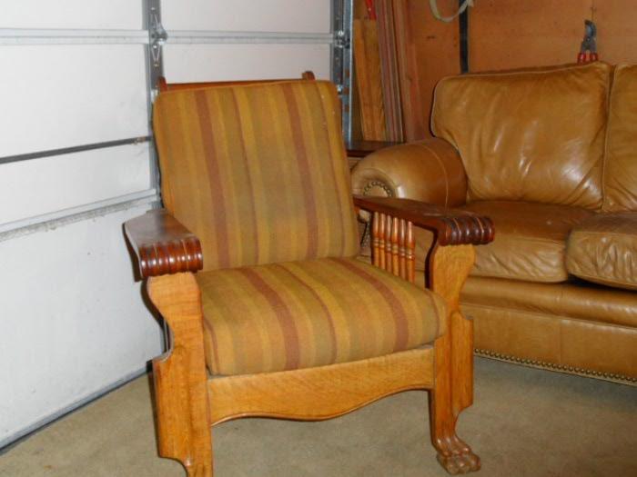 Antique Claw Foot Morris Chair