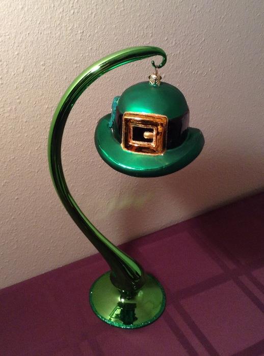 Christopher Radko ornament "Erin Go Bragh" with stand (retired in 2001)