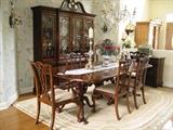 Heritage dining room set , table has 3 - 22" leaves 