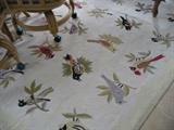 wool hand hooked bird motif rug