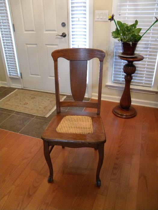 One of the Chairs from Lovely Antique Claw Foot Pedestal Table with 2 leaves and 8 Chairs
