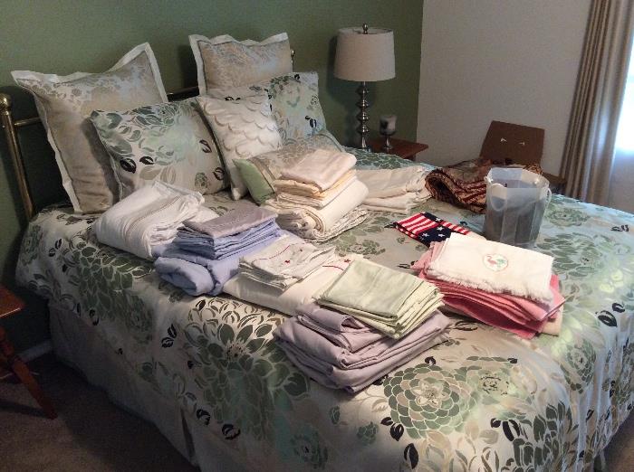 Some of the bed linens. 
