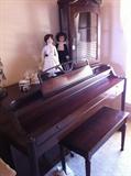                        piano/ dolls /small curio cabinet