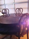       3 of 8 beautifully shaped chairs for round table