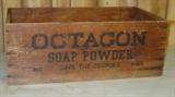 Octagon Soap Powder Wooden Box