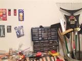 Rakes, mops, tools, tool boxes, 