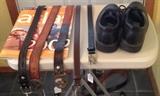 Men;s Leather Belts, NEW Black MEn's Shoes 10 1/2 "Brown Shoes" Brand
