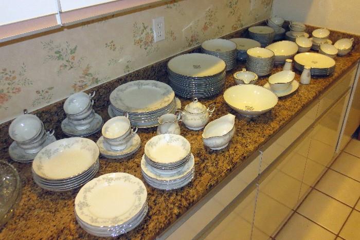 Two sets of china which include Mikasa Barbizon and Noritake Bessie