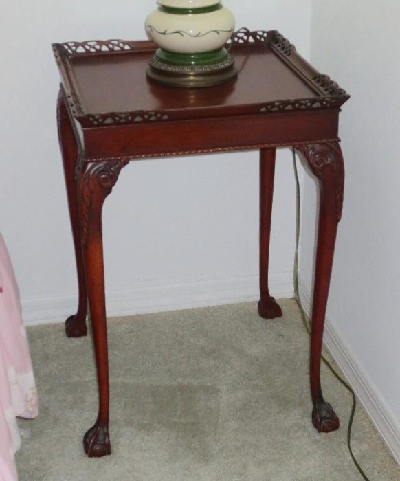 Mahogany ball and claw side table