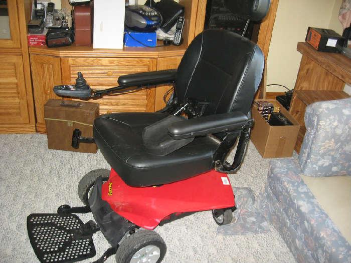 Like new electric wheelchair with two new batteries.