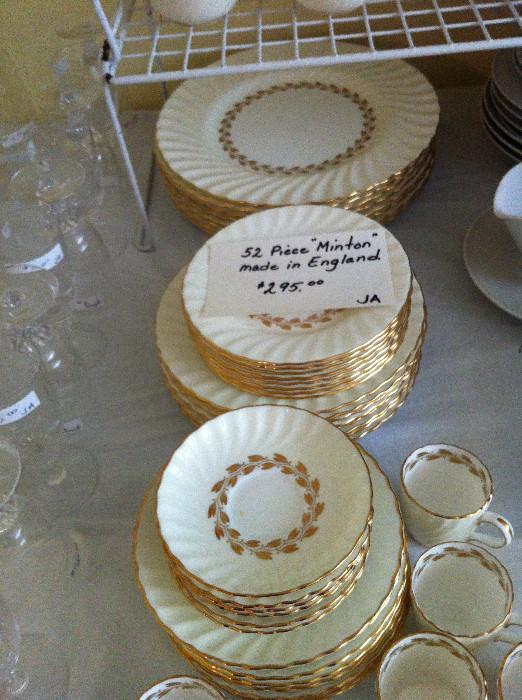 beautiful gold-rimmed "Minton" china from England