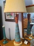1 of 2 matching mid-century modern lamps