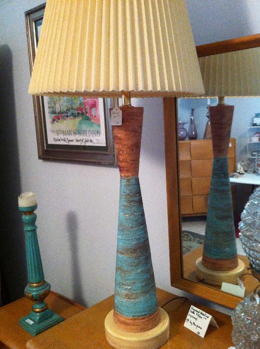           1 of 2 matching mid-century modern lamps