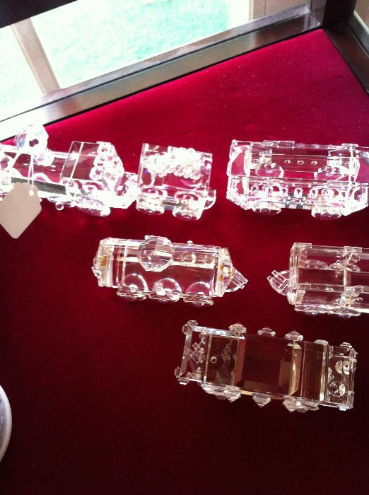              Swarovski crystal train (6 pieces) - signed 